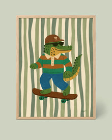 Póster de Cocodrilo en Monopatín