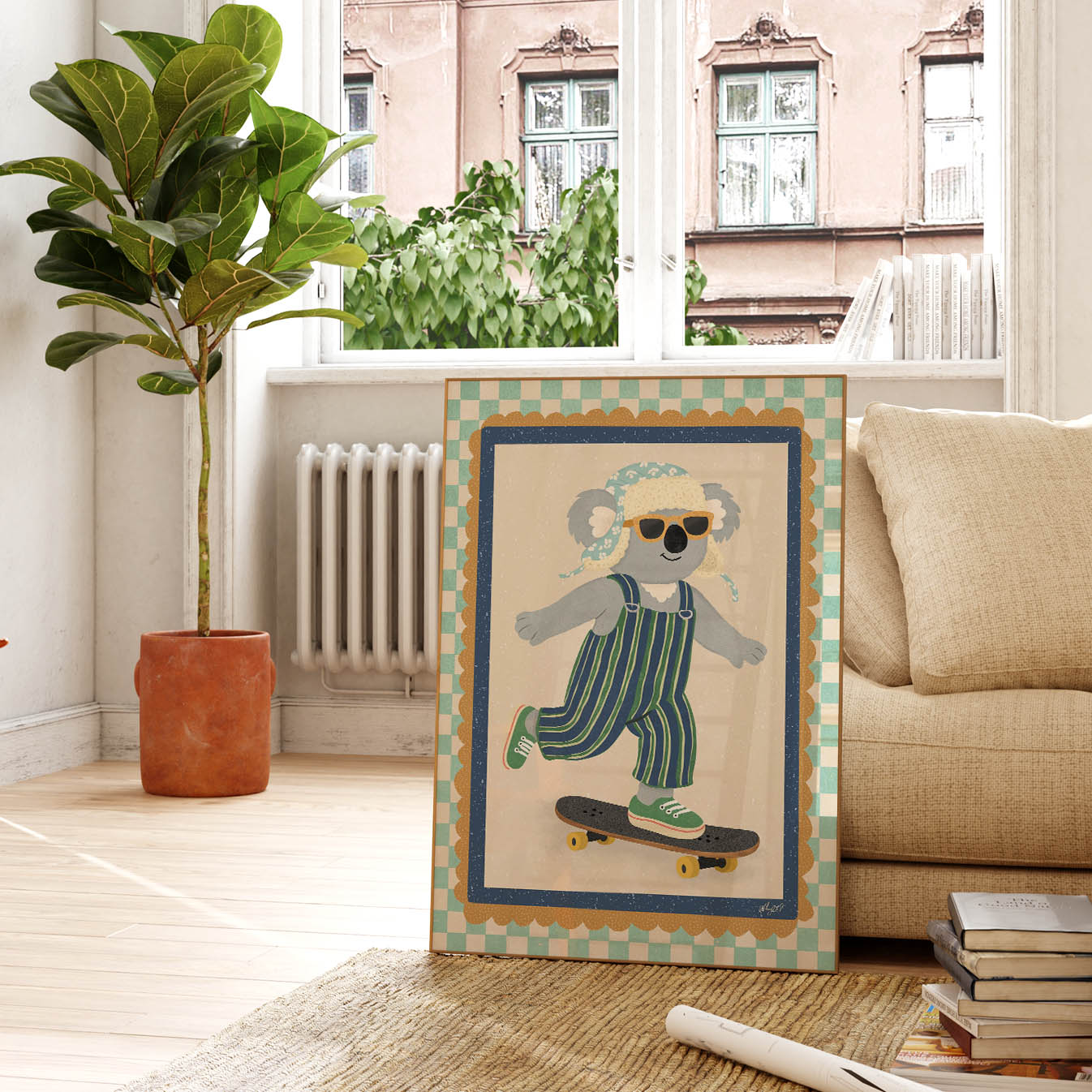Cool Koala Skateboard Poster
