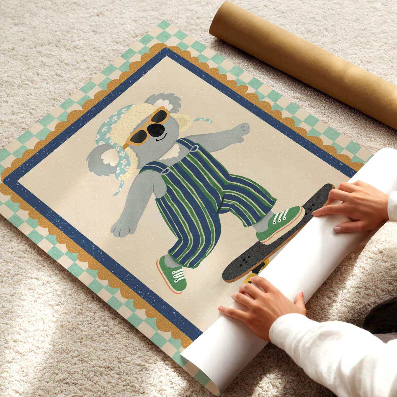Cool Koala Skateboard Poster