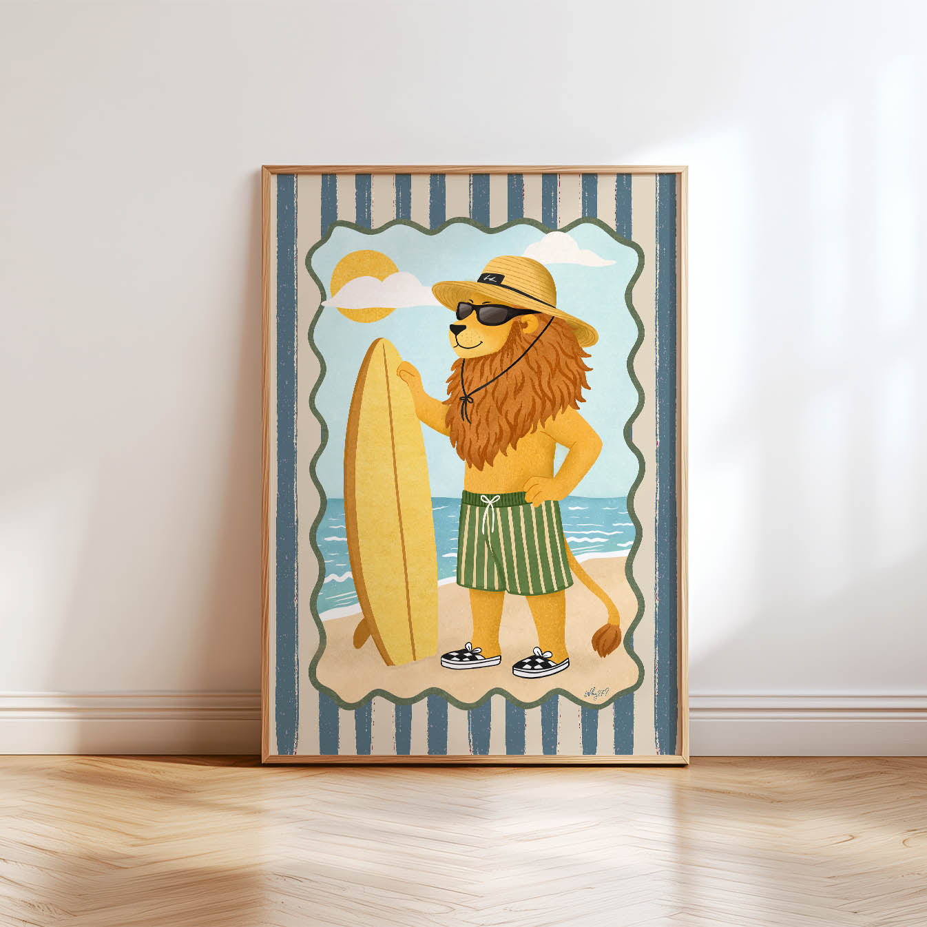 Lion Surf Poster