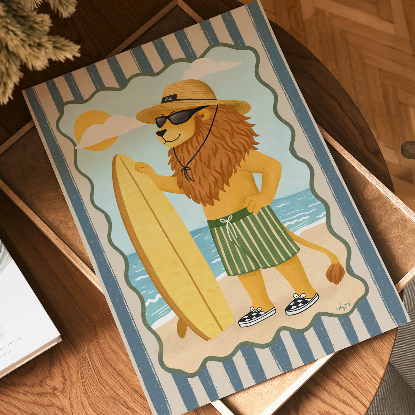 Lion Surf Poster