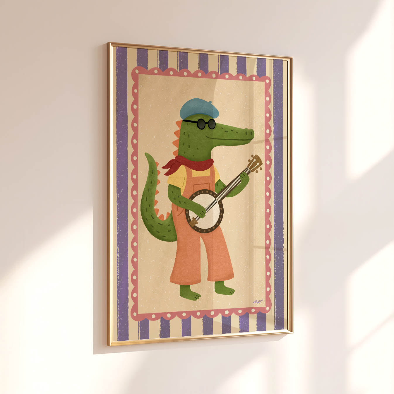 Vintage Crocodile Banjo Poster