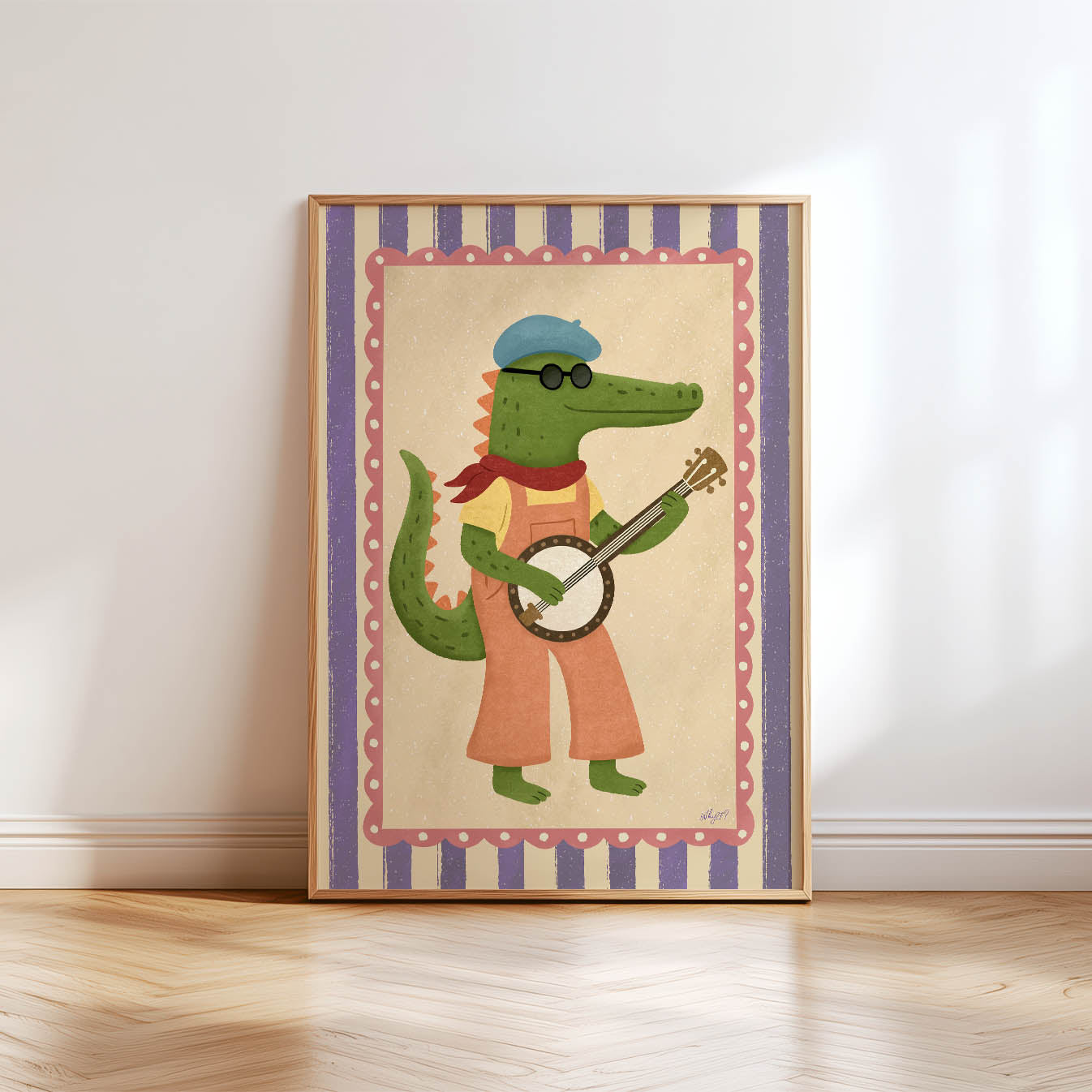 Vintage Crocodile Banjo Poster