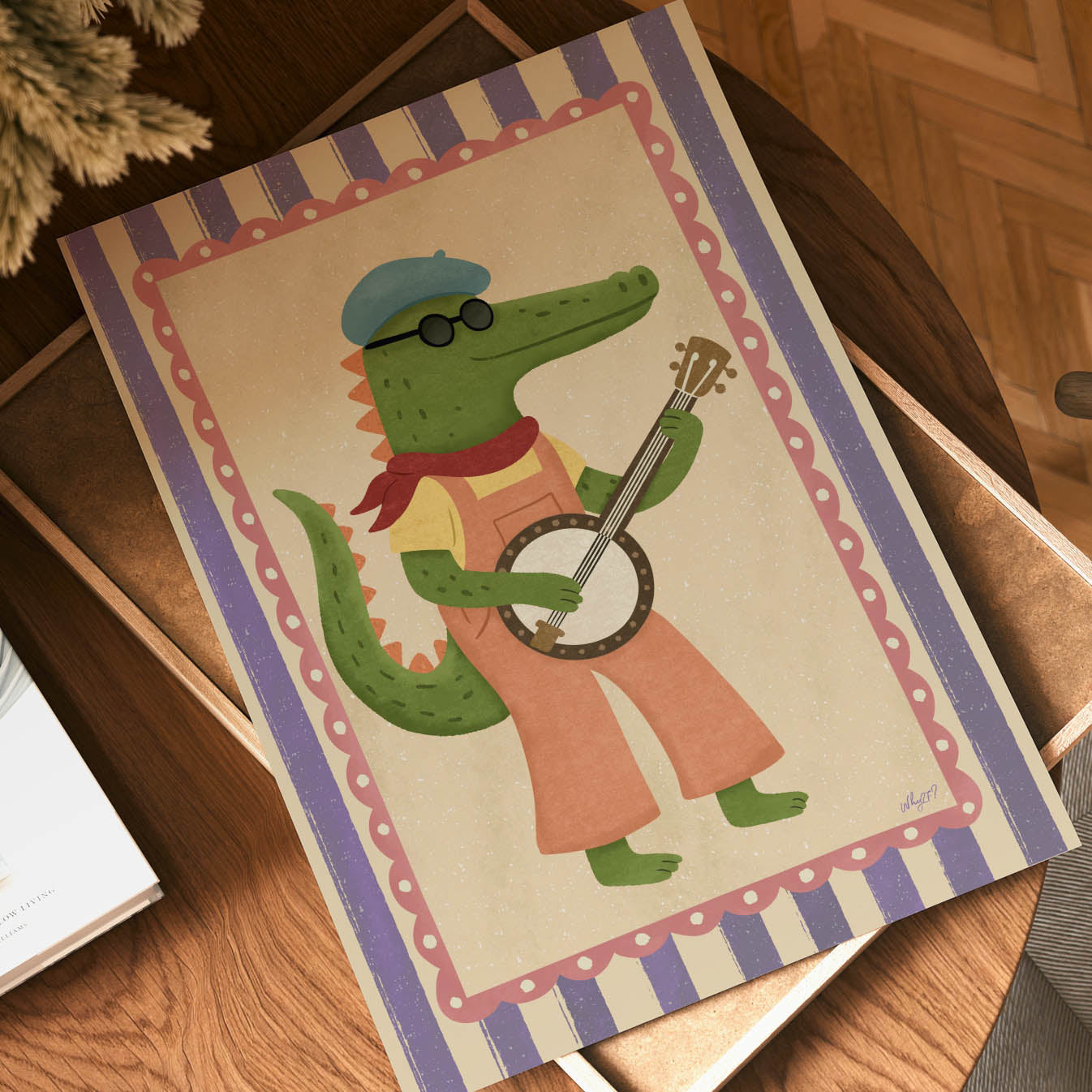 Vintage Crocodile Banjo Poster