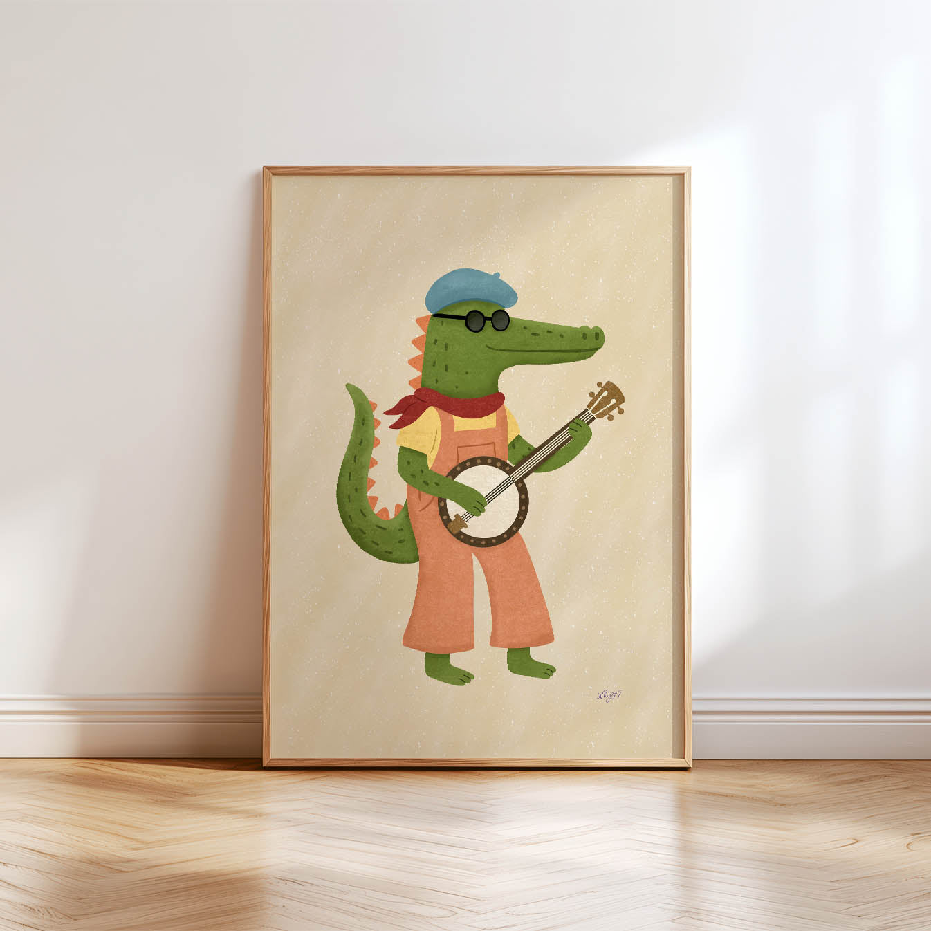 Cooles Krokodil-Banjo-Poster
