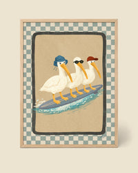 Poster Pélicans Surfeurs