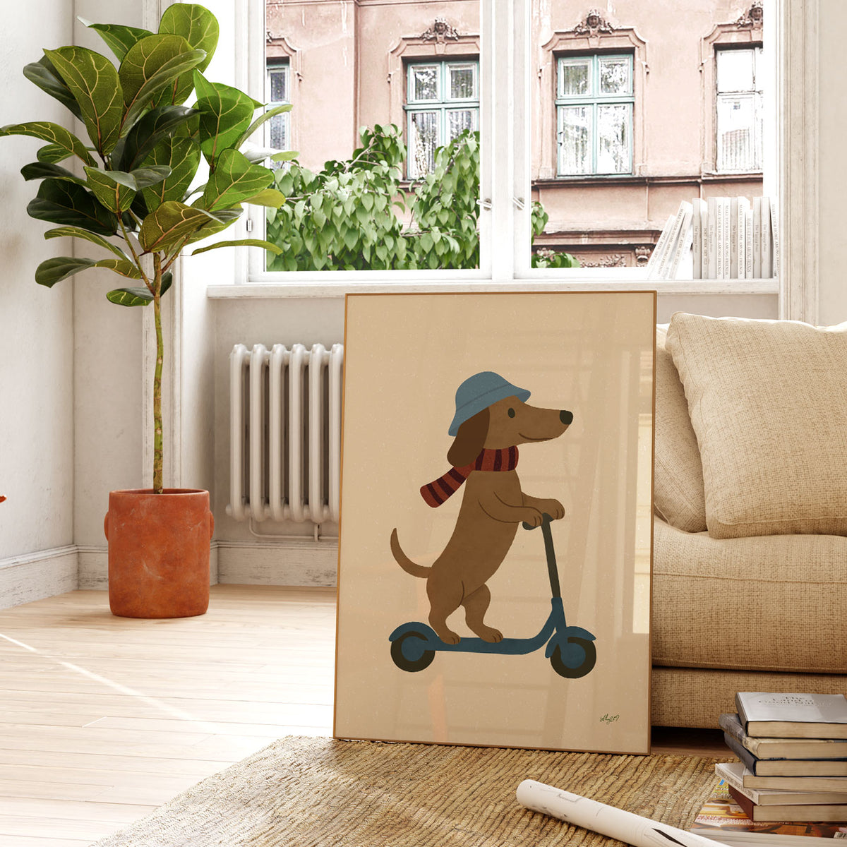 Scooter Dog Poster