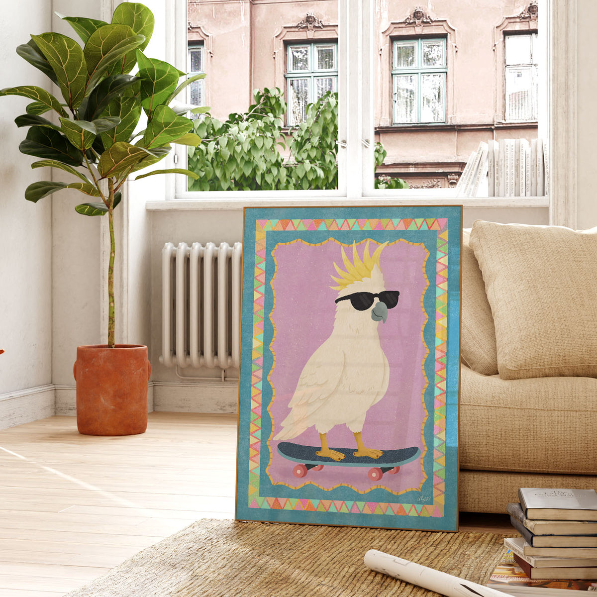 Poster "Cooler Skateboard-Kakadu"
