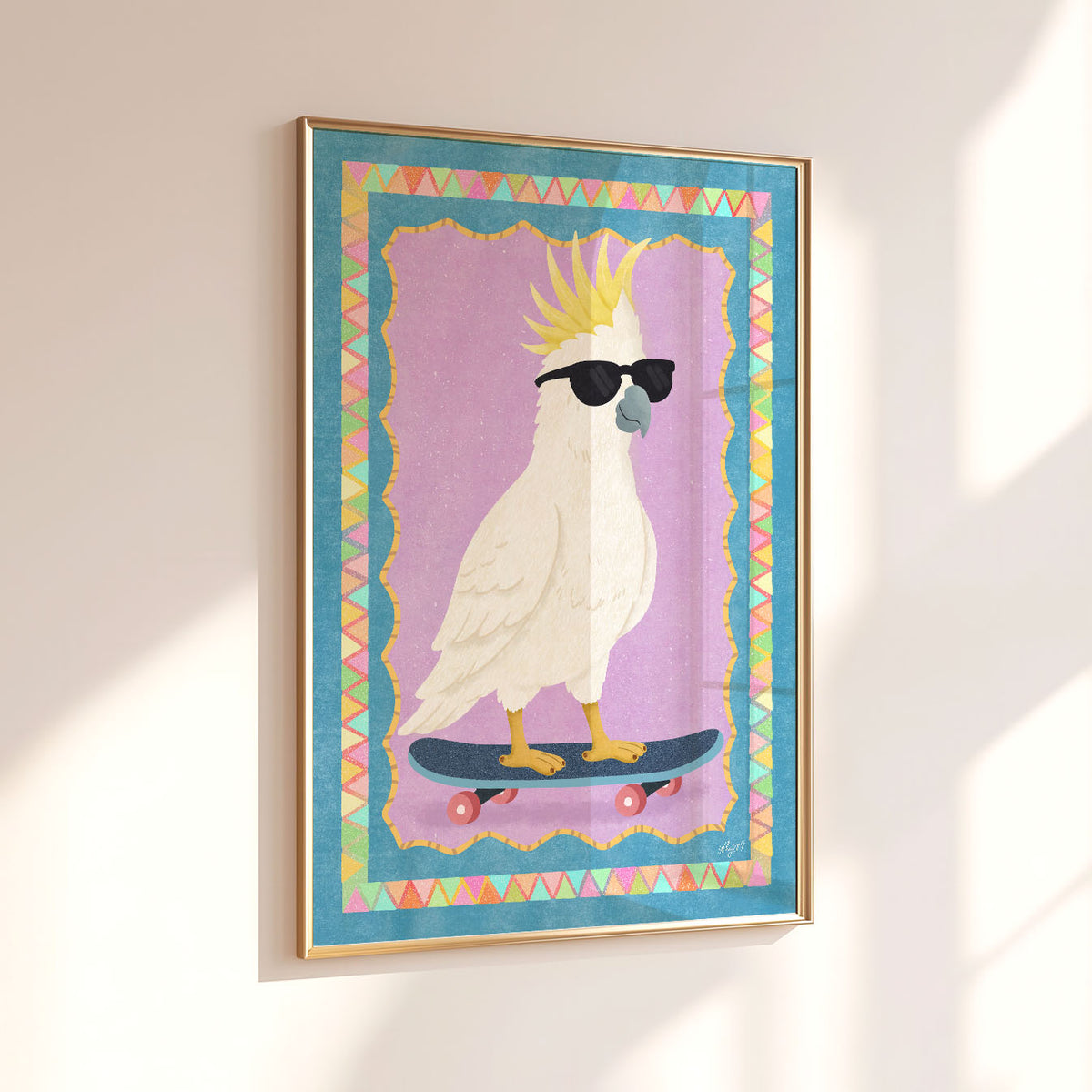 Poster "Cooler Skateboard-Kakadu"
