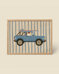 Surf-Truck Poster Blau