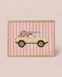 Poster Surf-Truck Rosa