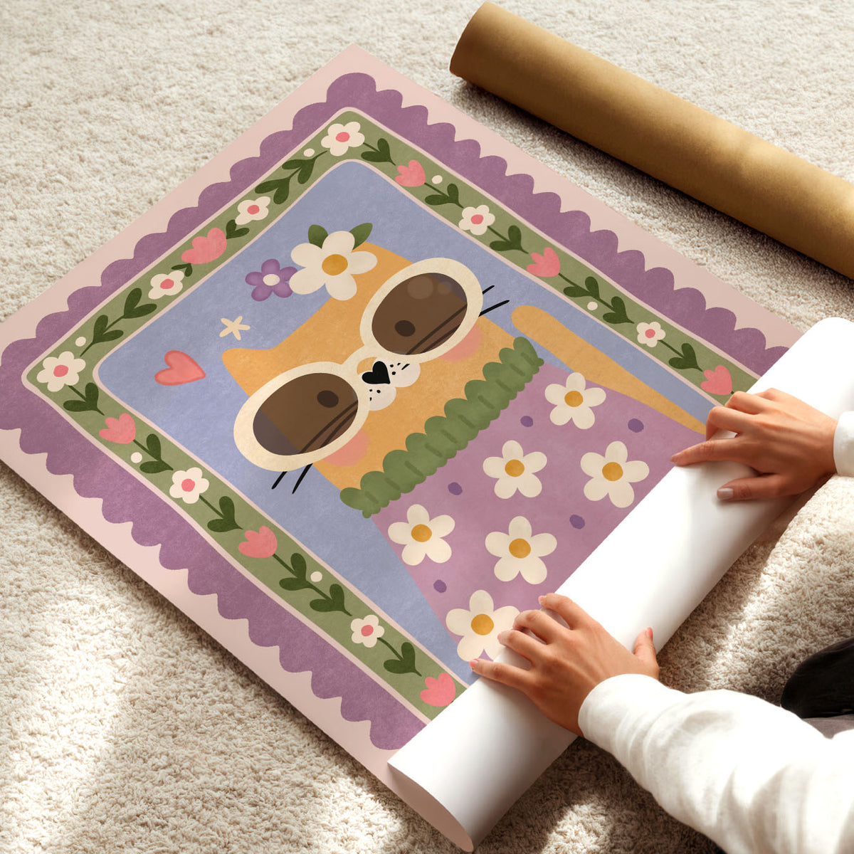 Blumenkatze Poster