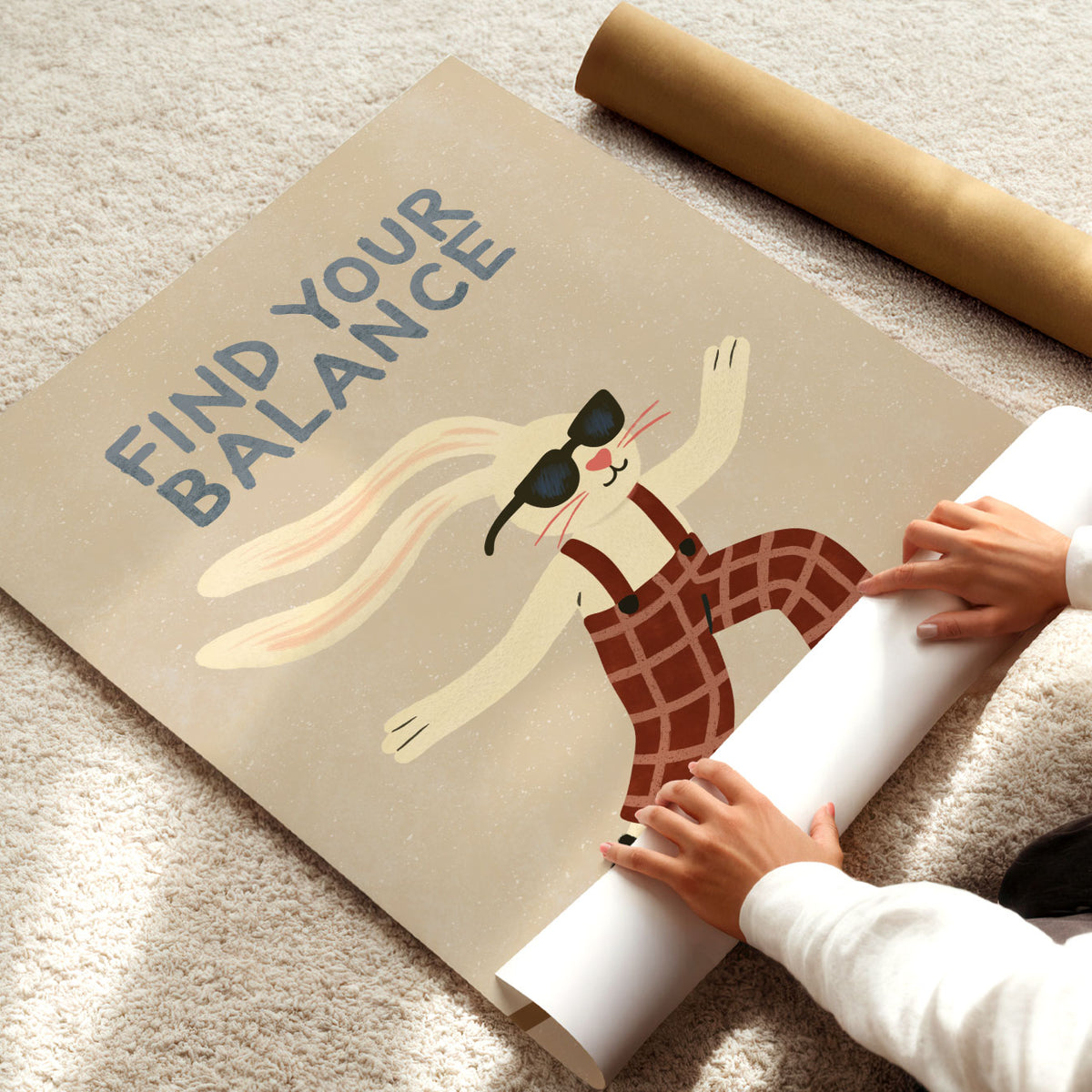 Find Your Balance Cream Poster