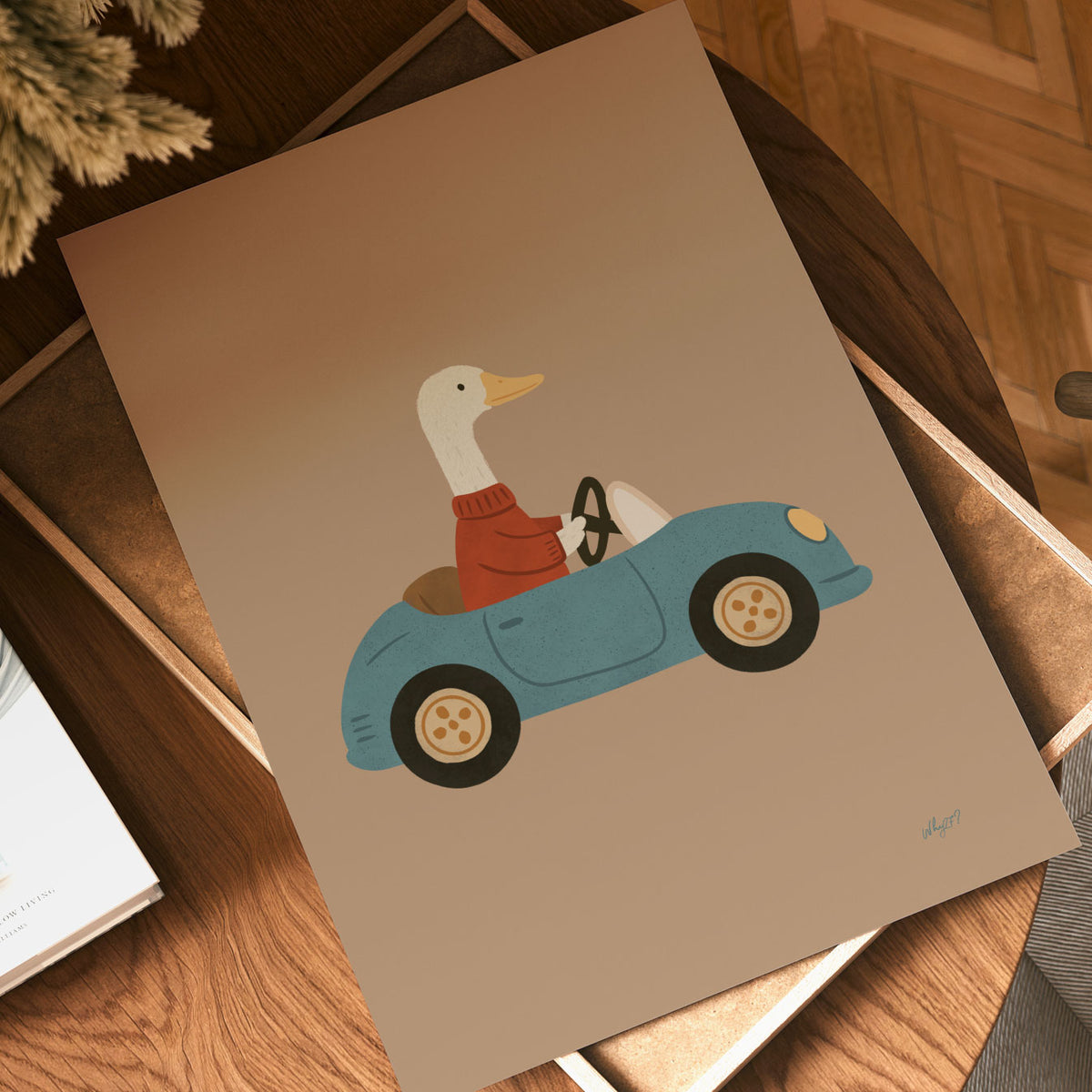 Duck In A Car Poster
