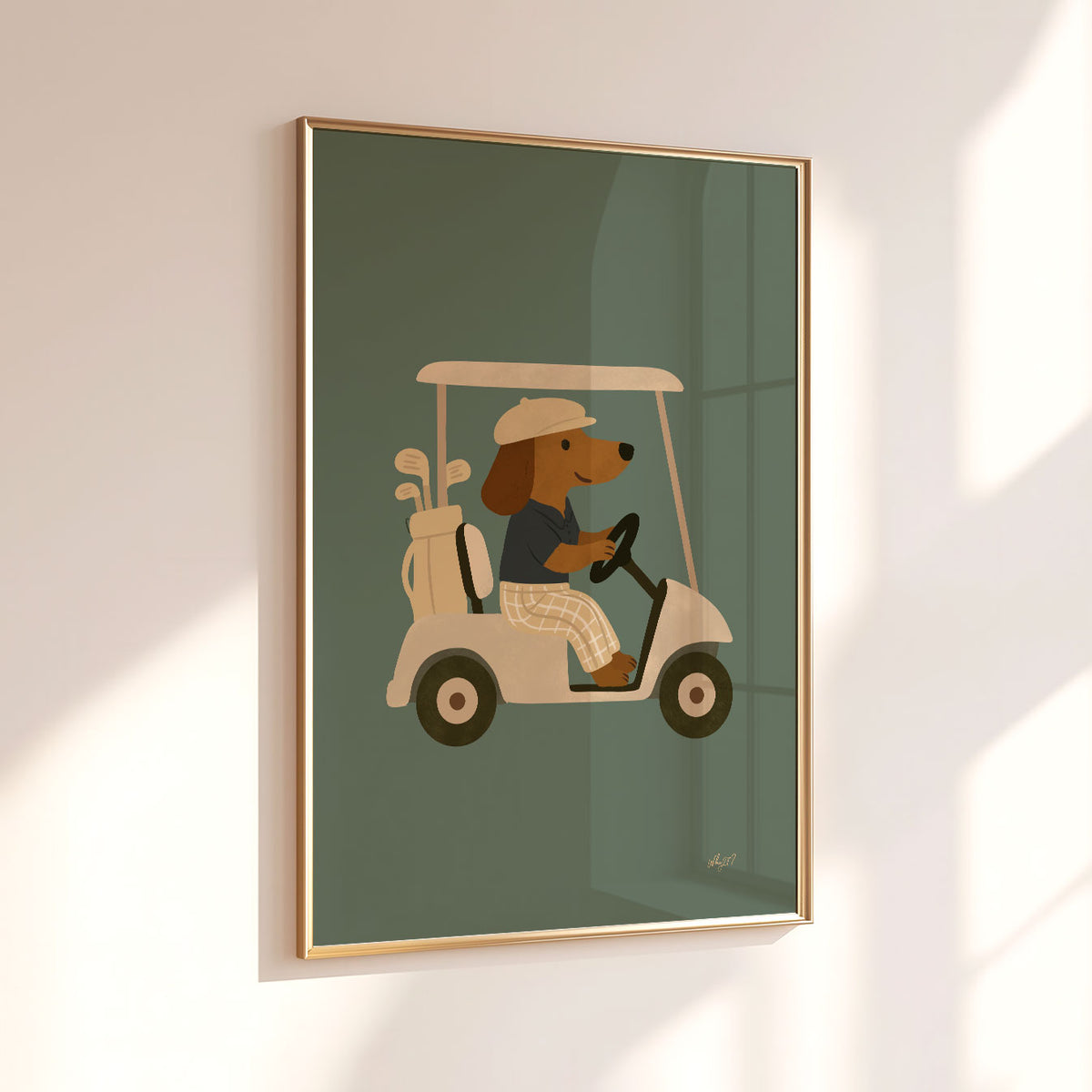 Golf Buggy Dog Poster