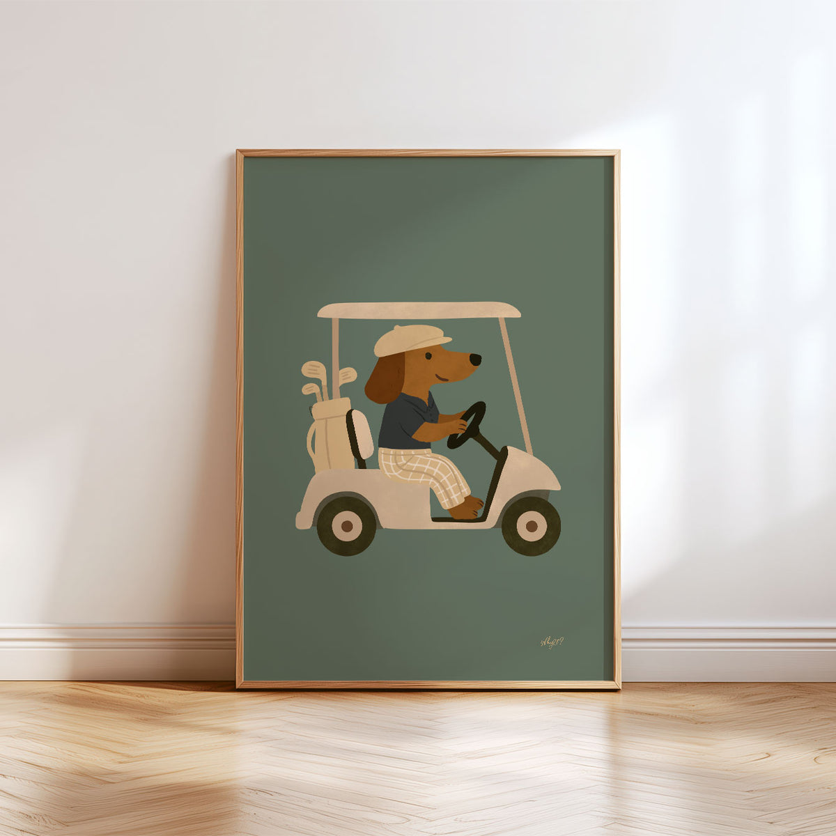 Golf Buggy Dog Poster