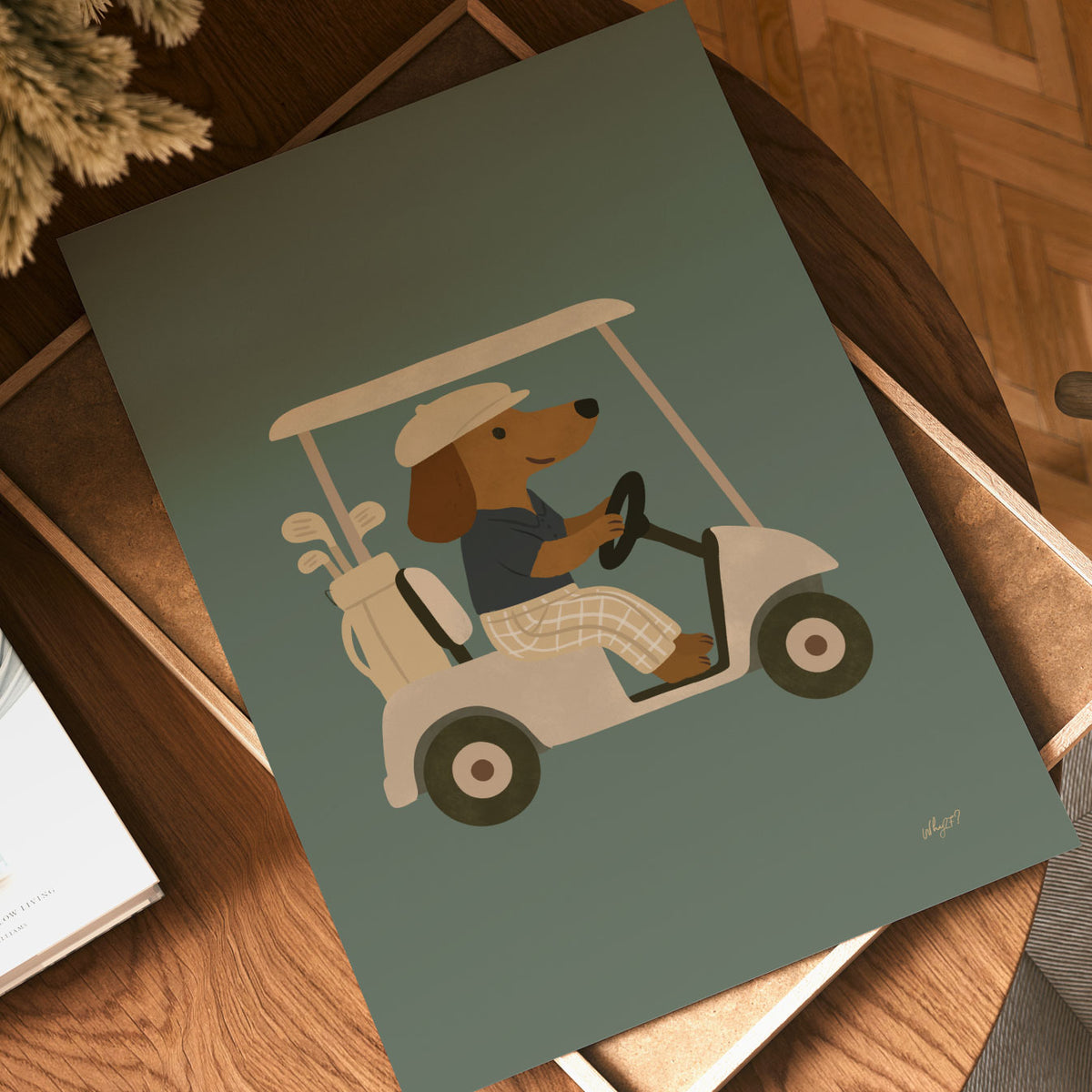 Golf Buggy Dog Poster