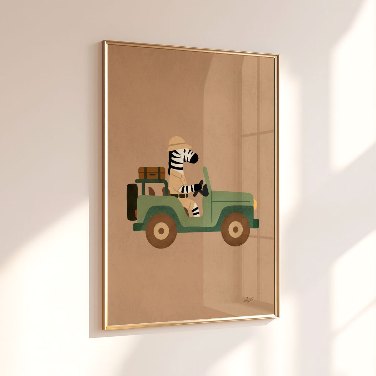 Zebra Jeep Poster
