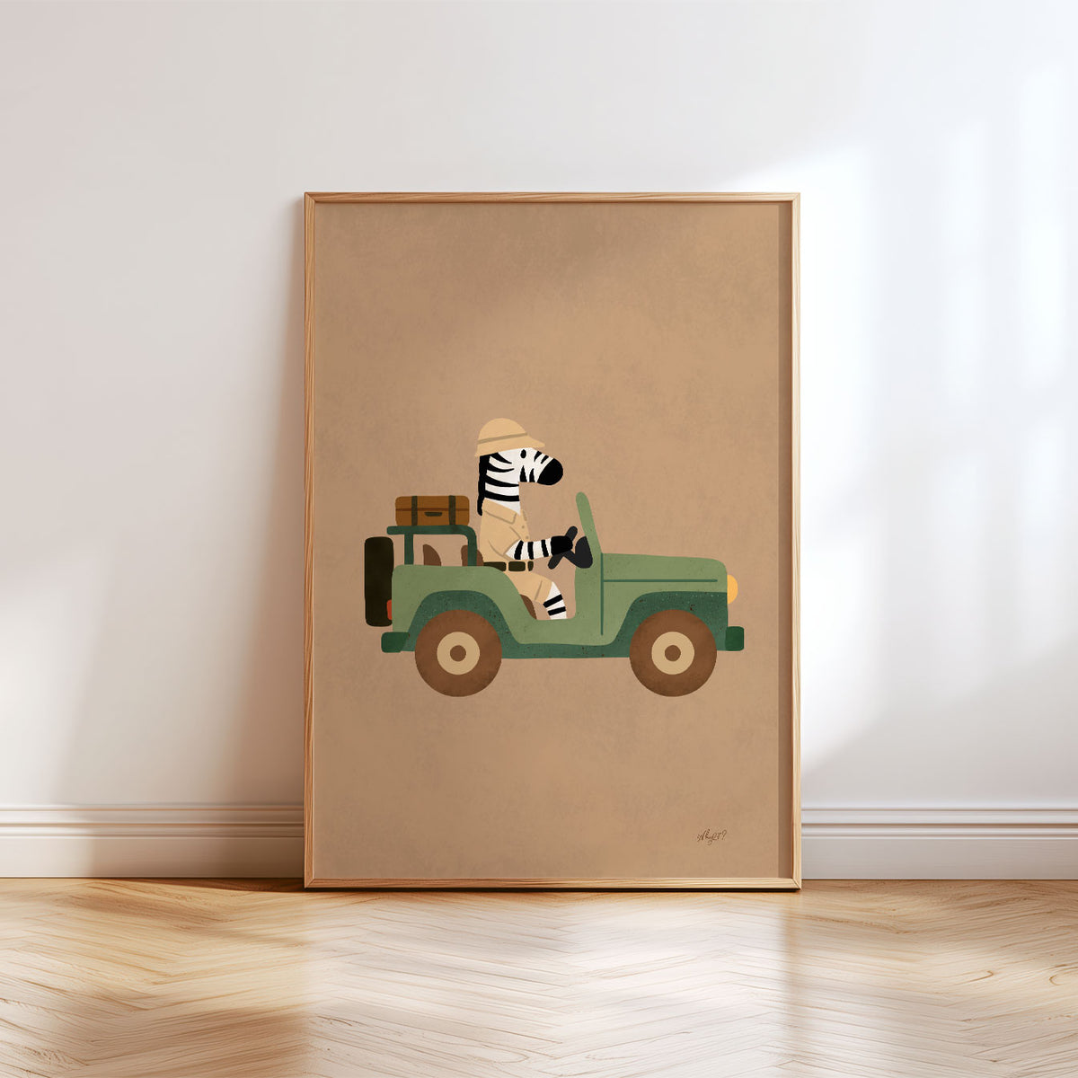 Zebra Jeep Poster