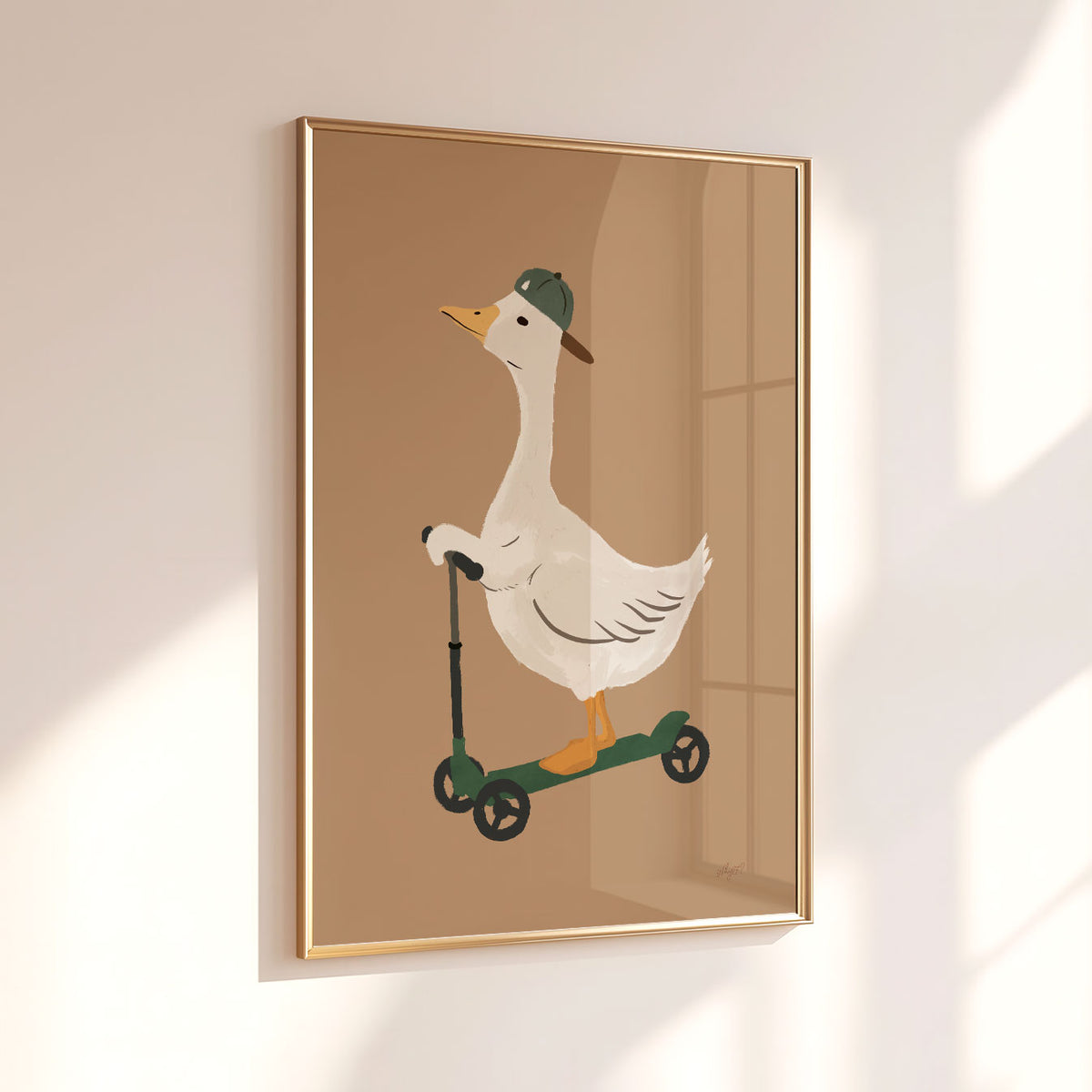 Scooter Duck Sand Poster