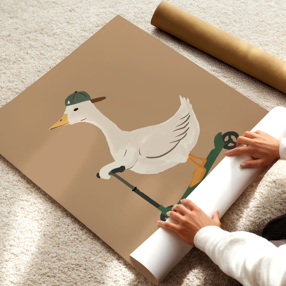 Scooter Duck Sand Poster