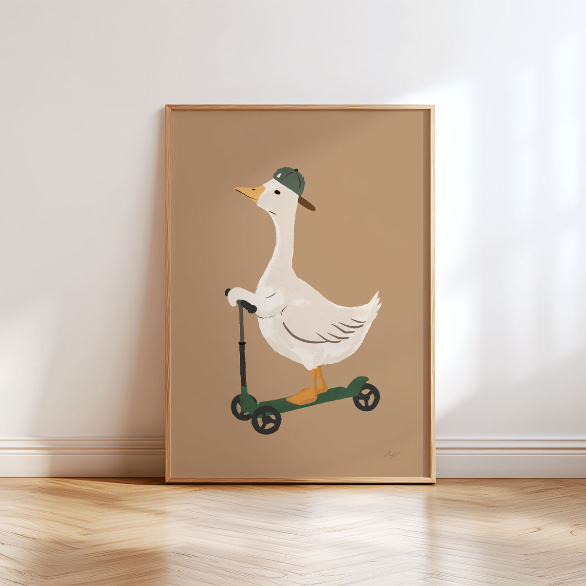 Scooter Duck Sand Poster