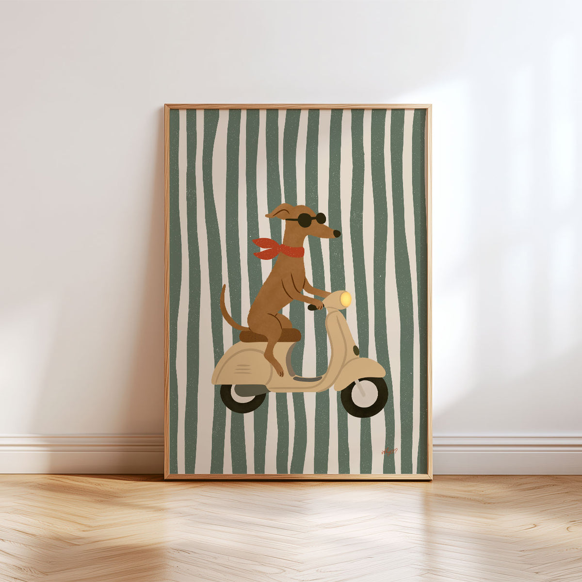 Dog On A Vespa Poster