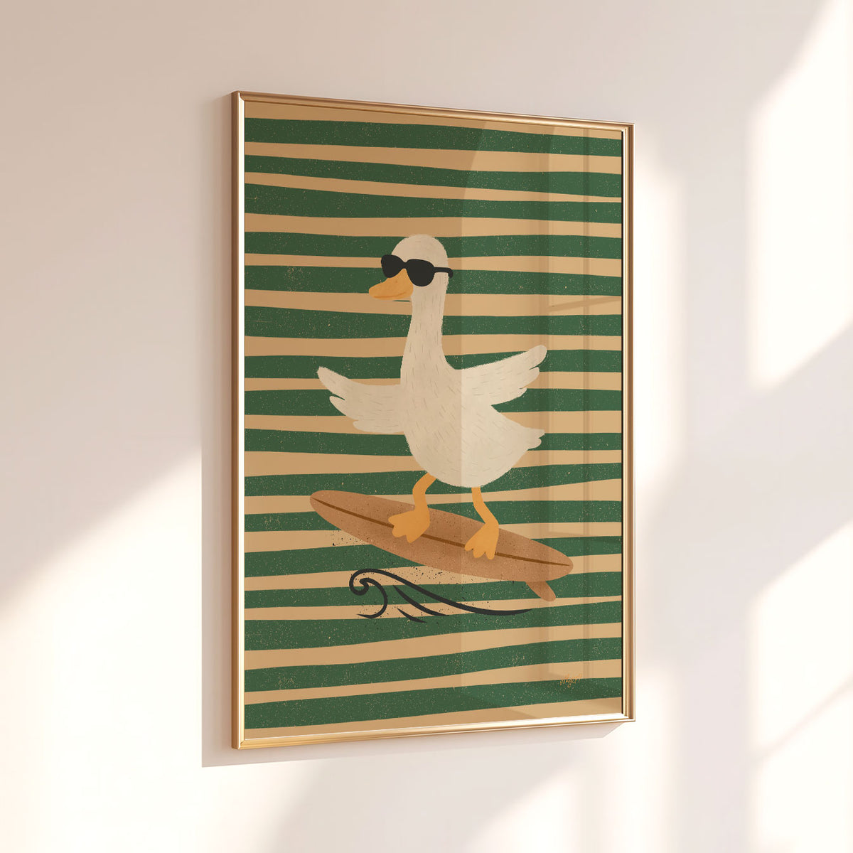 Surfing Duck Poster