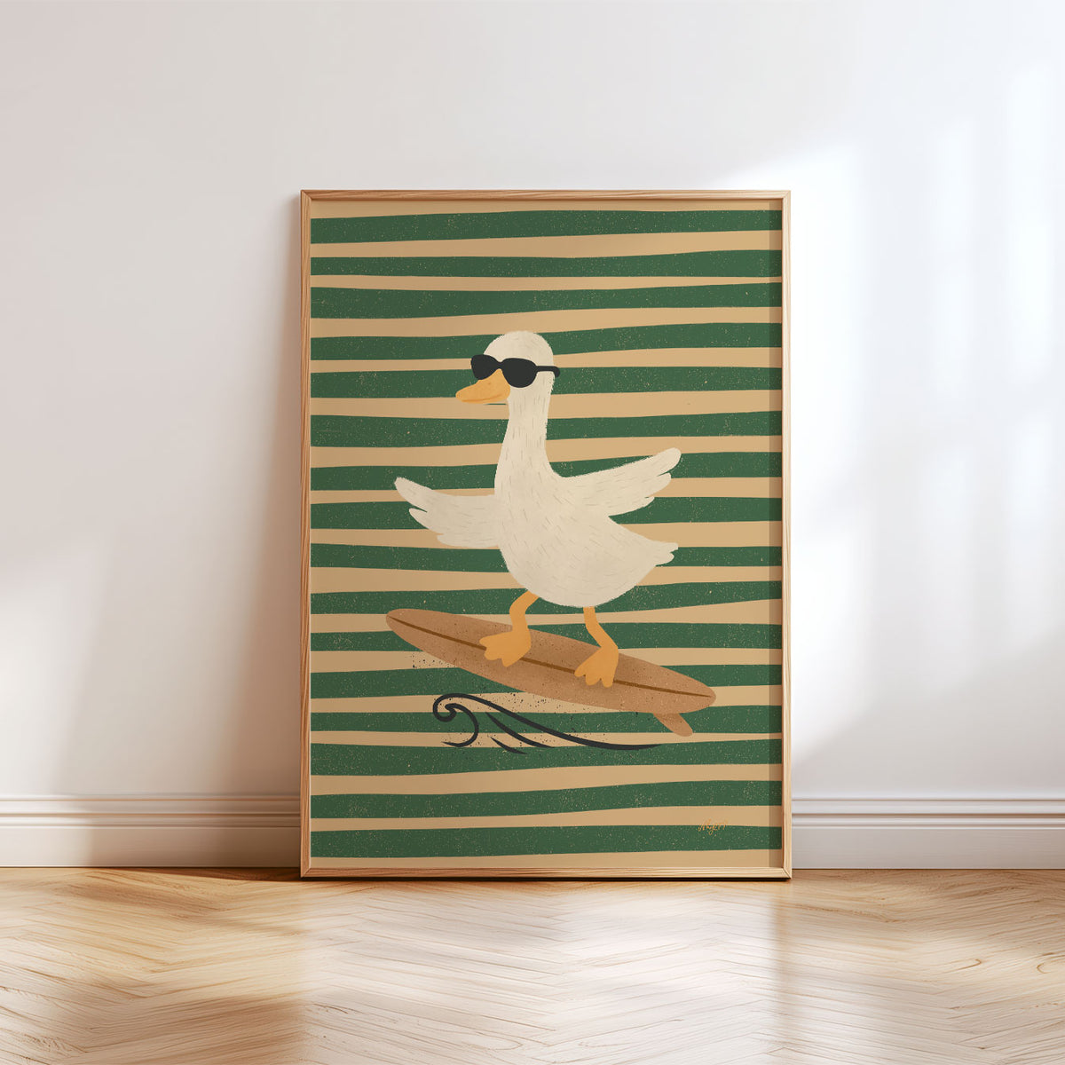 Surfing Duck Poster