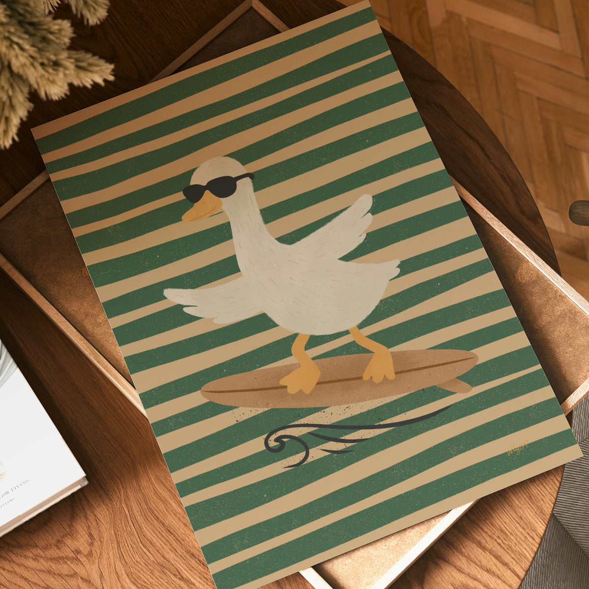 Surfing Duck Poster