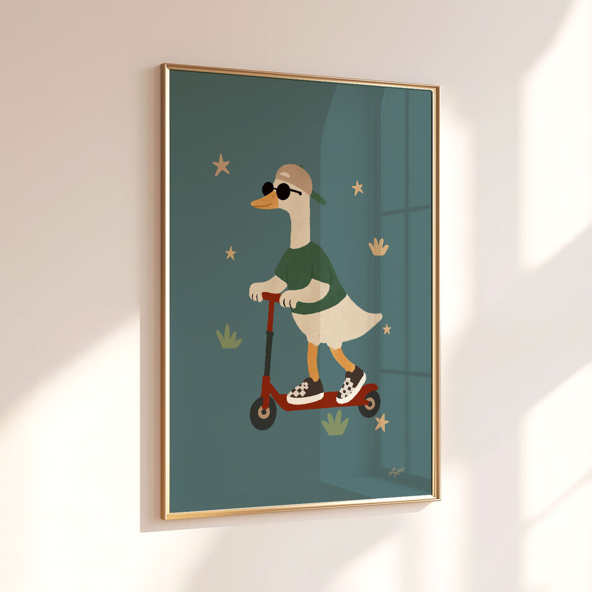 Scooter Goose Green Poster