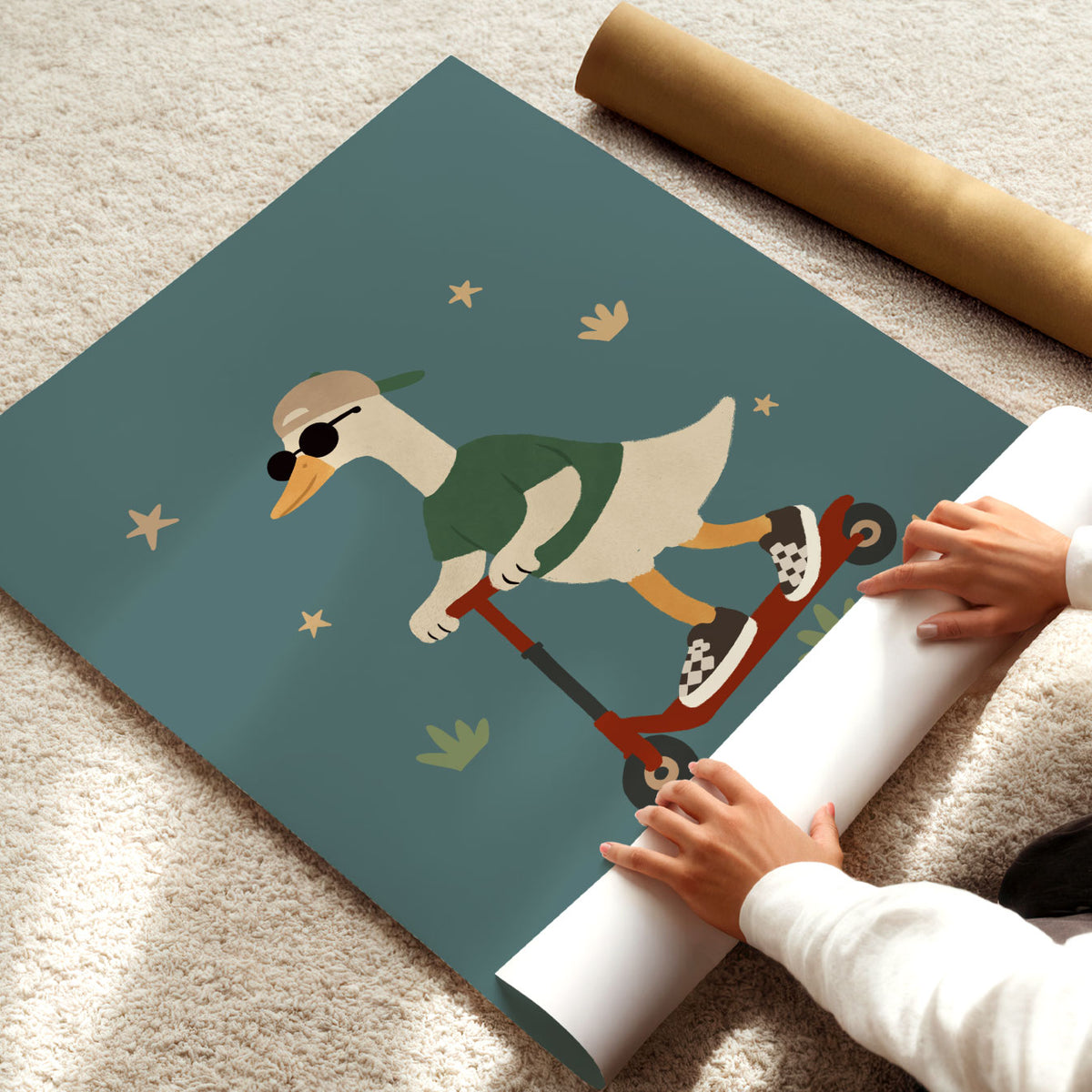 Scooter Goose Green Poster