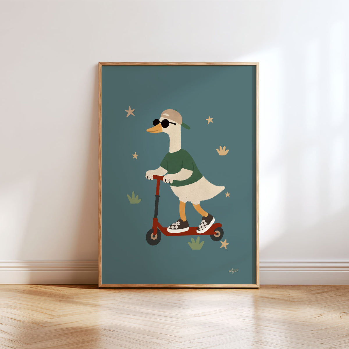 Scooter Goose Green Poster
