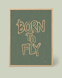 Geboren zum Fliegen Poster in Grün