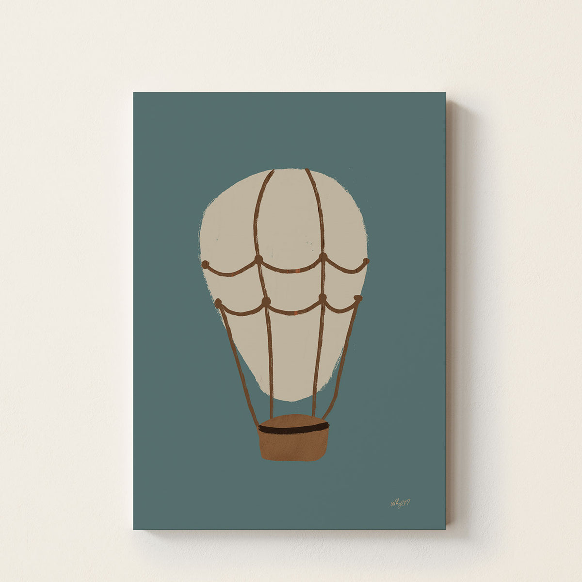 Striped Hot Air Balloon Poster