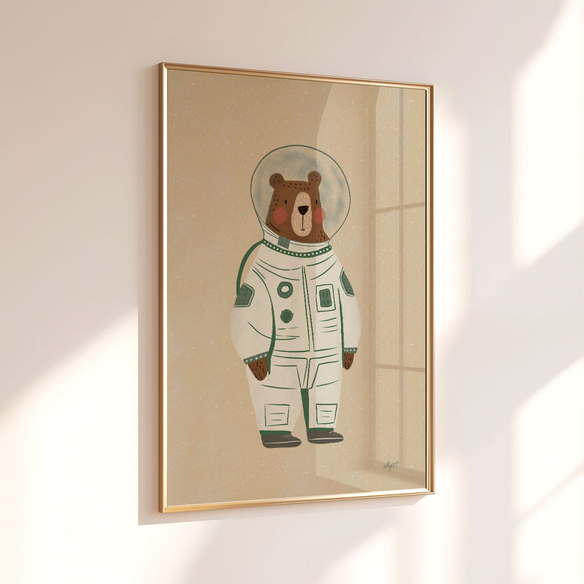 Astronaut Bear Sand Poster