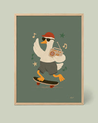 Skate-Gans Poster mit Ghettoblaster