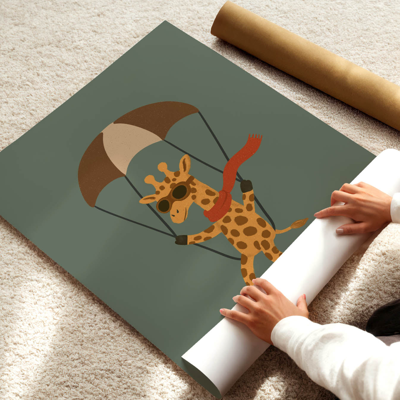 Skybound Giraffe Poster