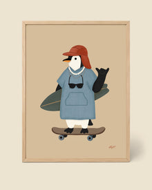 Surfer-Pinguin Poster