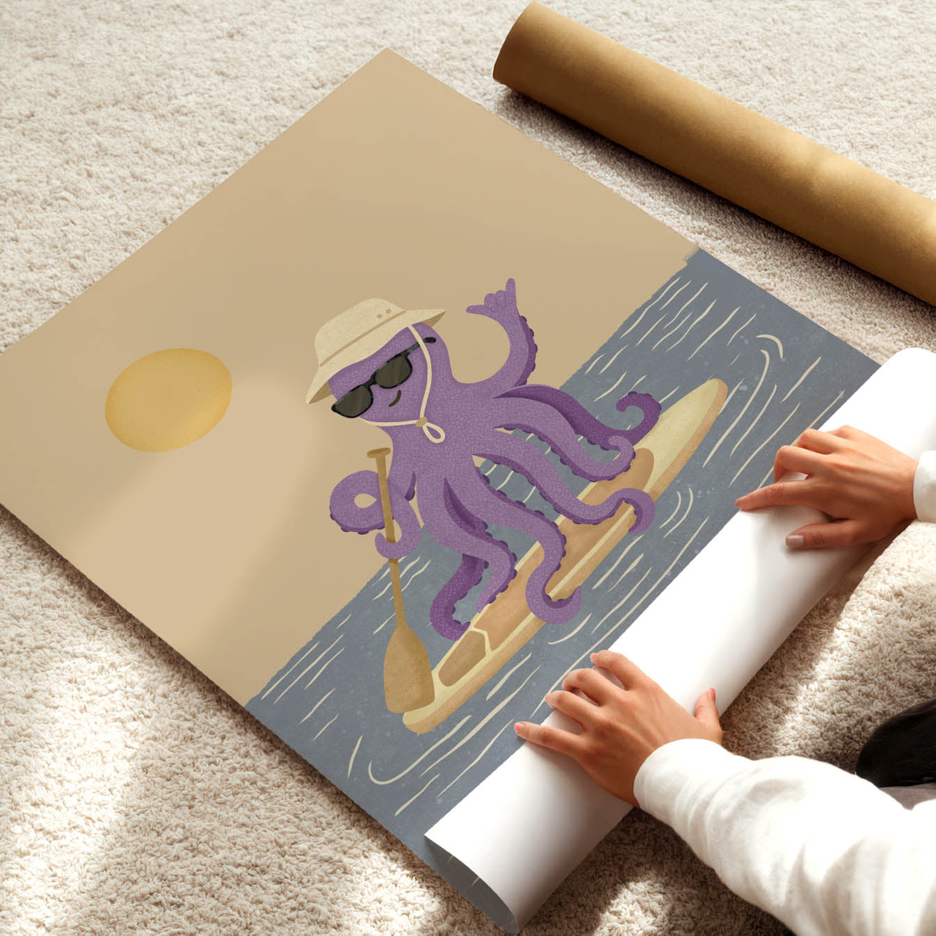Paddle Octopus Poster