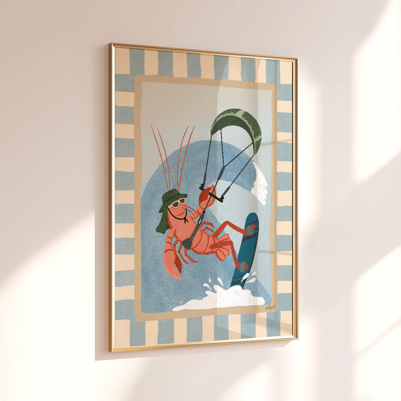 Kite Rider Lobster Poster