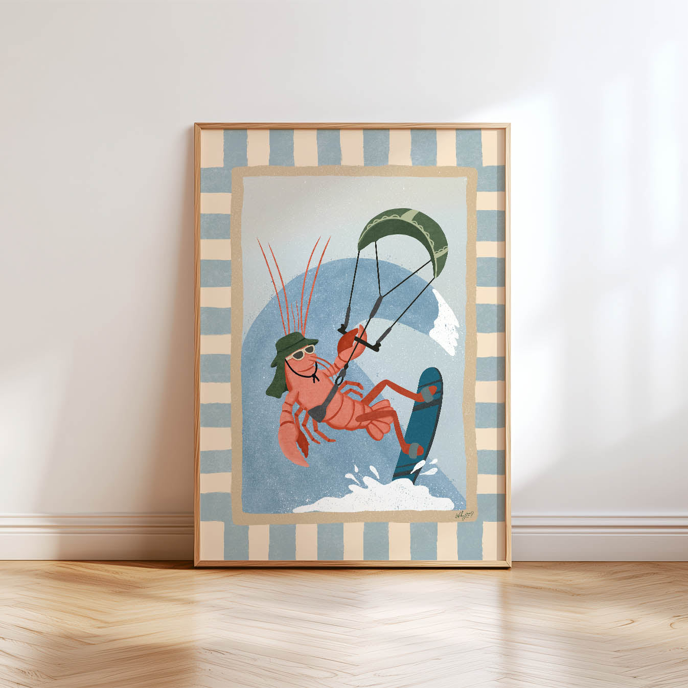 Kite Rider Lobster Poster