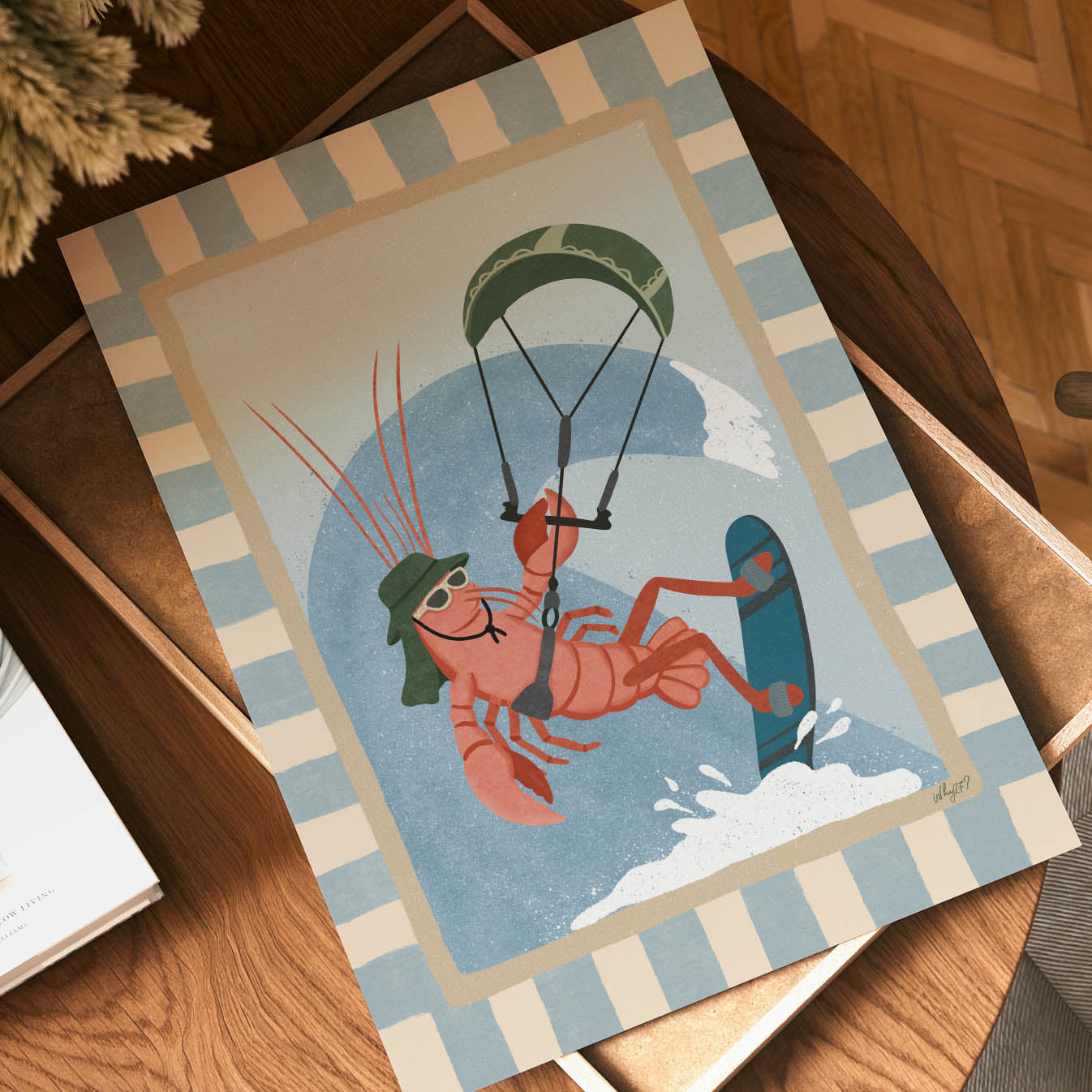 Kite Rider Lobster Poster