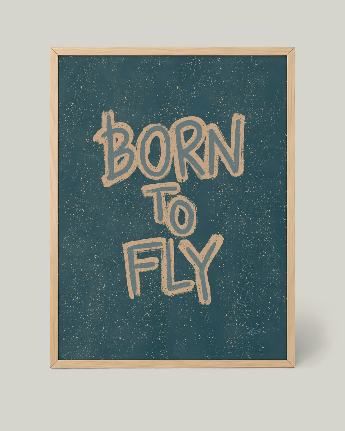 Born To Fly Poster framed in a natural wood frame