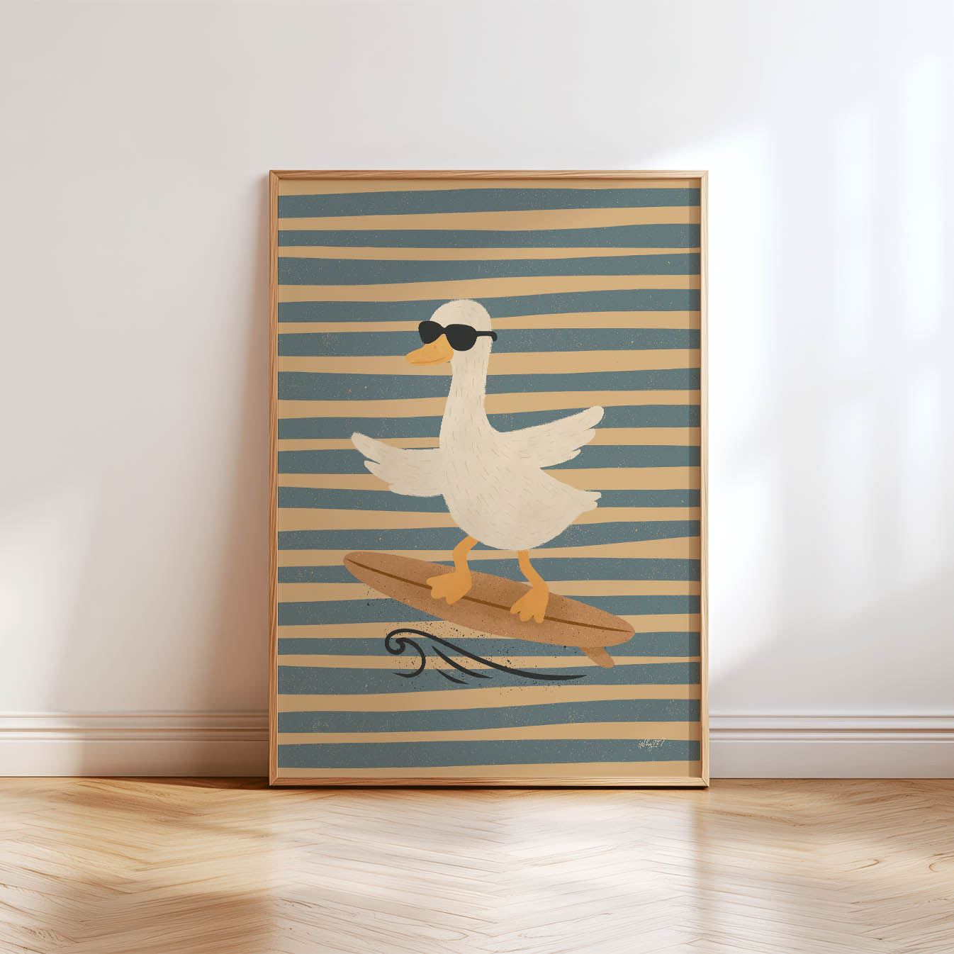 Wave Rider Duck Poster