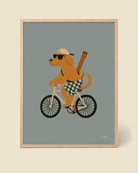 Póster Perro Ciclista