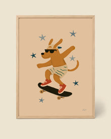 Poster Chien Skateur