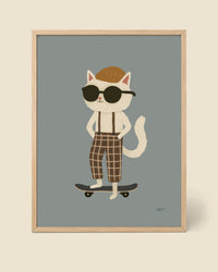 Póster Gato Skater