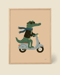 Poster Crocodile Cool en Scooter
