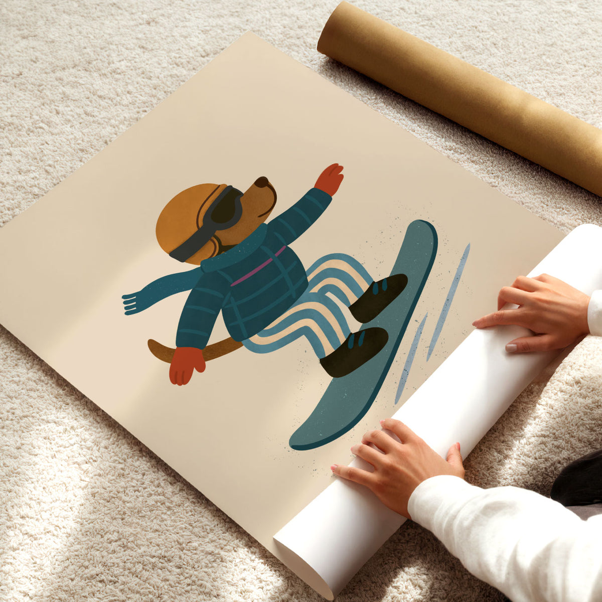 Skiing Fox Poster